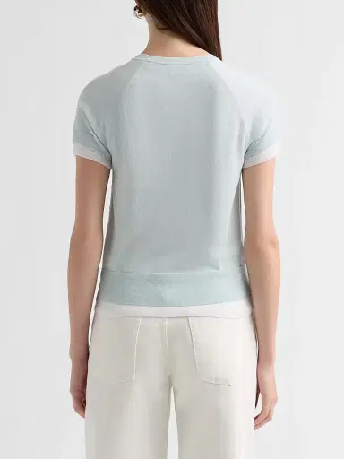 Vince Women's Rib-Knit Cotton-Blend Top - Aqua Stone Optic White - Size XXS | Thumbnail 3 Vince Women's Rib-Knit Cotton-Blend Top - Aqua Stone Optic White - Size XXS | Thumbnail 3