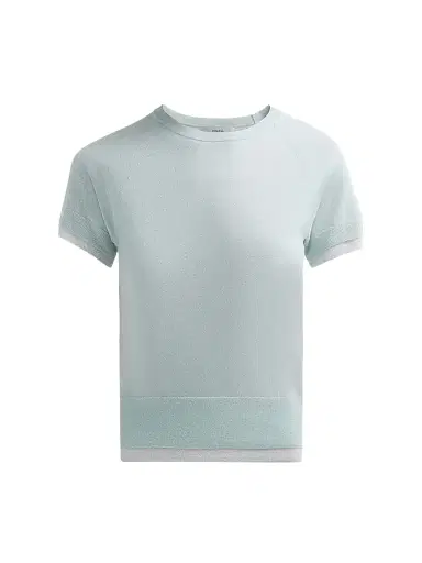 Vince Women's Rib-Knit Cotton-Blend Top - Aqua Stone Optic White - Size XXS | Thumbnail 1 Vince Women's Rib-Knit Cotton-Blend Top - Aqua Stone Optic White - Size XXS | Thumbnail 1
