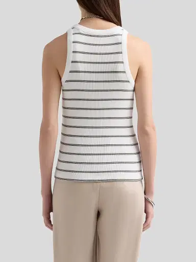 Vince Women's Striped Cotton-Blend Tank - Herb Combo - Size XXS | Thumbnail 3 Vince Women's Striped Cotton-Blend Tank - Herb Combo - Size XXS | Thumbnail 3