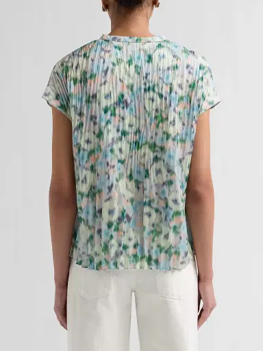 Vince Women's Painted Garden Split Neck Top | Thumbnail 3 Vince Women's Painted Garden Split Neck Top | Thumbnail 3