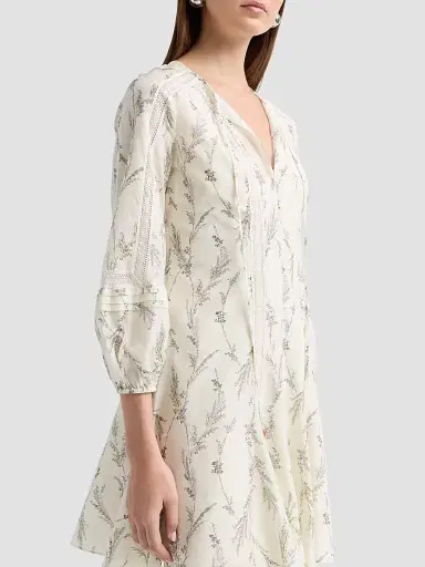 Veronica Beard Women's Ollian Cotton-Silk A-Line Minidress - Dove Multi - Size 16 | Thumbnail 5 Veronica Beard Women's Ollian Cotton-Silk A-Line Minidress - Dove Multi - Size 16 | Thumbnail 5
