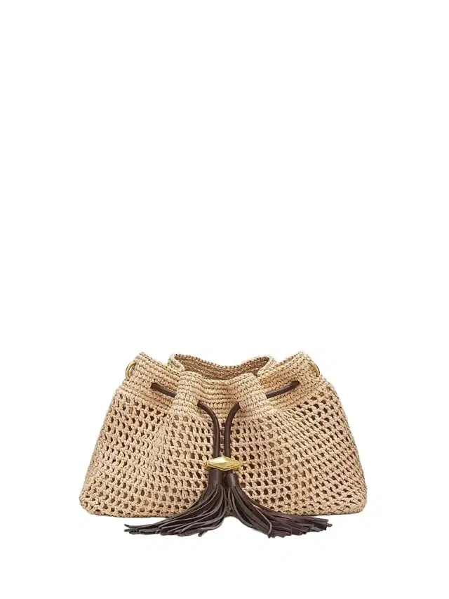 Jimmy Choo Women's Cinch  Raffia Shoulder Bag - Natural Chocolate Gold