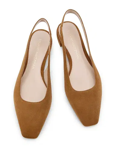 Stuart Weitzman Women's Stassi Suede Slingback Flats - Boho Tan | Thumbnail 4