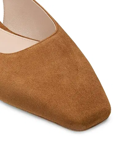 Stuart Weitzman Women's Stassi Suede Slingback Flats - Boho Tan | Thumbnail 5