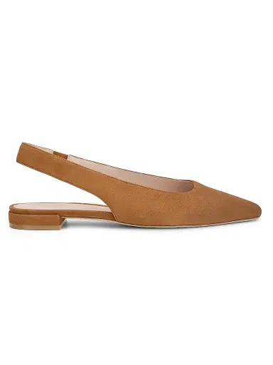 Stuart Weitzman Women's Stassi Suede Slingback Flats - Boho Tan | Thumbnail 1