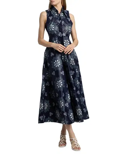 Elisamama Women's Alade Sleeveless Midi-Shirtdress - Navy Blue - Size XL | Thumbnail 2 Elisamama Women's Alade Sleeveless Midi-Shirtdress - Navy Blue - Size XL | Thumbnail 2