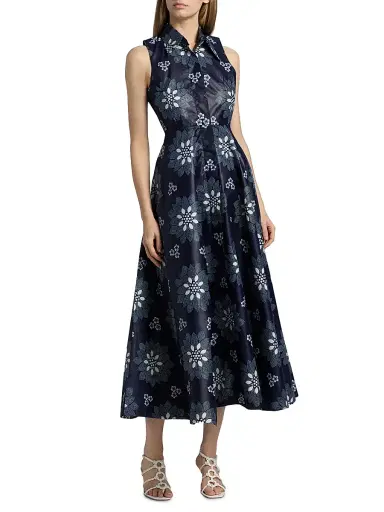Elisamama Women's Alade Sleeveless Midi-Shirtdress - Navy Blue - Size XL | Thumbnail 3 Elisamama Women's Alade Sleeveless Midi-Shirtdress - Navy Blue - Size XL | Thumbnail 3