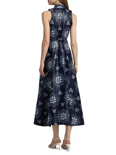 Elisamama Women's Alade Sleeveless Midi-Shirtdress - Navy Blue - Size XL | Thumbnail 5 Elisamama Women's Alade Sleeveless Midi-Shirtdress - Navy Blue - Size XL | Thumbnail 5