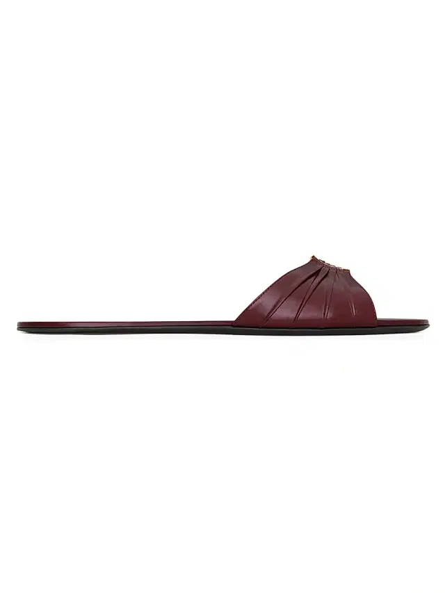 Saint Laurent Women's Slides in Smooth Leather - Vintage Bordeaux