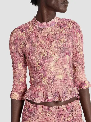 Isabel Marant Women's Carola Floral Silk Blouse - Pink | Thumbnail 6 Isabel Marant Women's Carola Floral Silk Blouse - Pink | Thumbnail 6