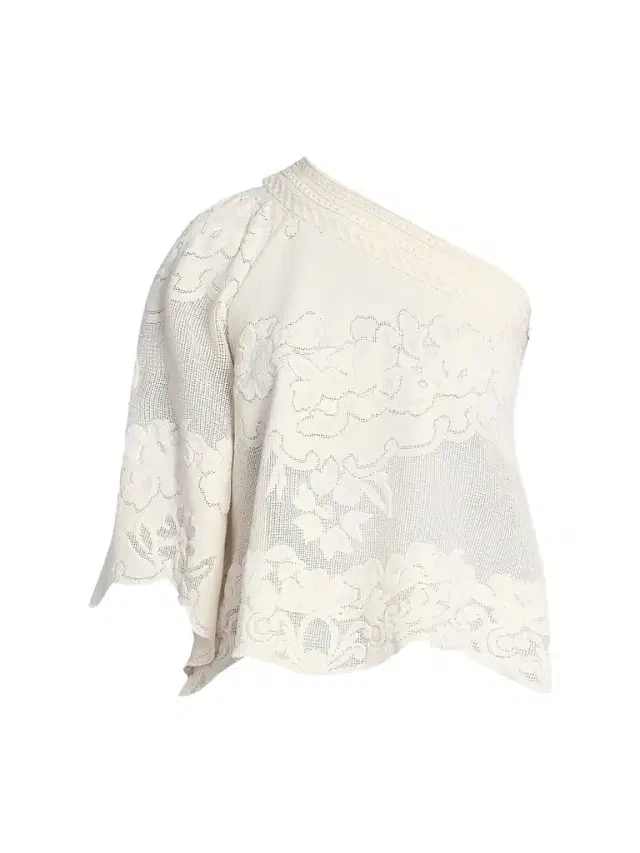 Isabel Marant Women's Shilo Cotton Lace One-Shoulder Blouse - Ecru