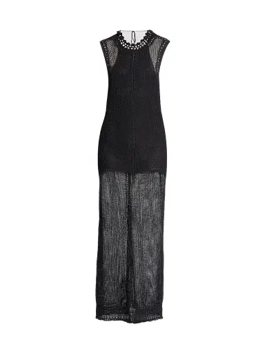 Isabel Marant Women's Metaya Cotton-Blend Mesh Maxi Dress - Black - Size 10 | Thumbnail 1
