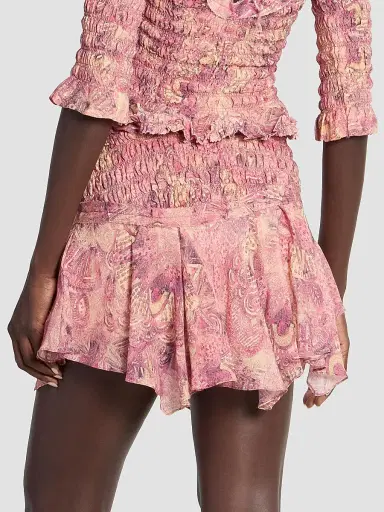 Isabel Marant Women's Ceiva Floral Silk Miniskirt - Pink - Size 12 | Thumbnail 5