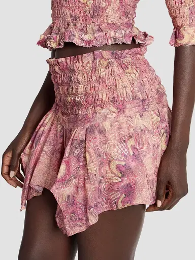 Isabel Marant Women's Ceiva Floral Silk Miniskirt - Pink - Size 12 | Thumbnail 6