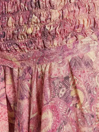 Isabel Marant Women's Ceiva Floral Silk Miniskirt - Pink - Size 12 | Thumbnail 7