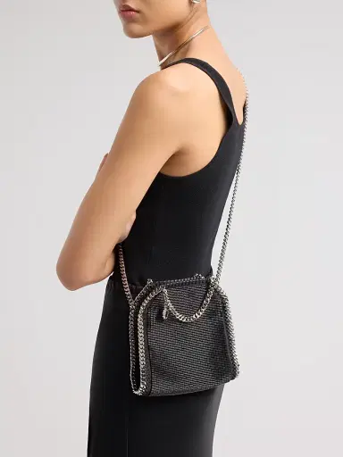 Stella McCartney Women's Falabella Tiny Beaded Satin Top Handle Bag | Thumbnail 2 Stella McCartney Women's Falabella Tiny Beaded Satin Top Handle Bag | Thumbnail 2