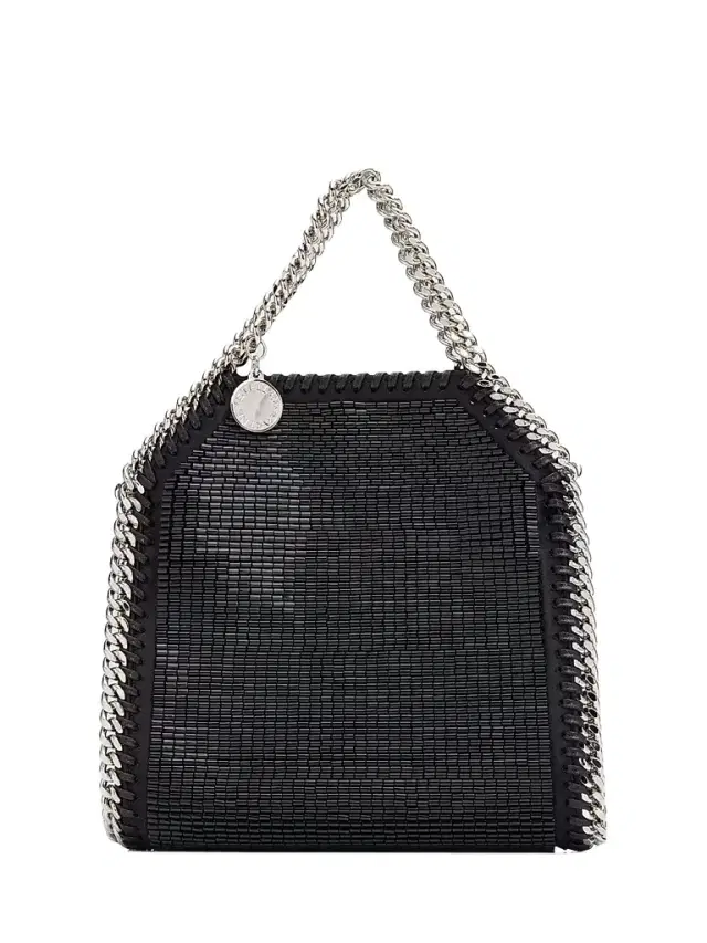 Stella McCartney Women's Falabella Tiny Beaded Satin Top Handle Bag - Black