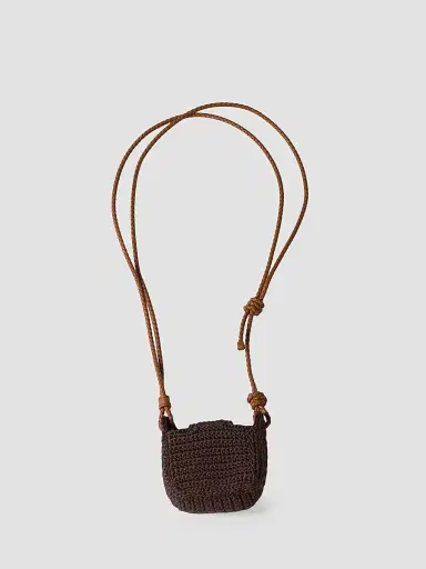 Miu Miu Women's Crochet Earbud Pouch - Brown | Thumbnail 2 Miu Miu Women's Crochet Earbud Pouch - Brown | Thumbnail 2