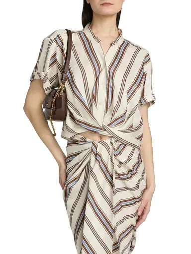A.L.C. Women's Leonore Linen-Blend Striped Top - Panna Multi - Size Large | Thumbnail 3 A.L.C. Women's Leonore Linen-Blend Striped Top - Panna Multi - Size Large | Thumbnail 3