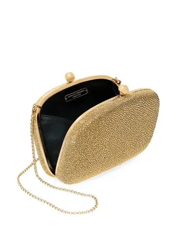 Carolina Herrera Women's Vega Crystal-Embellished Suede Clutch | Thumbnail 3 Carolina Herrera Women's Vega Crystal-Embellished Suede Clutch | Thumbnail 3