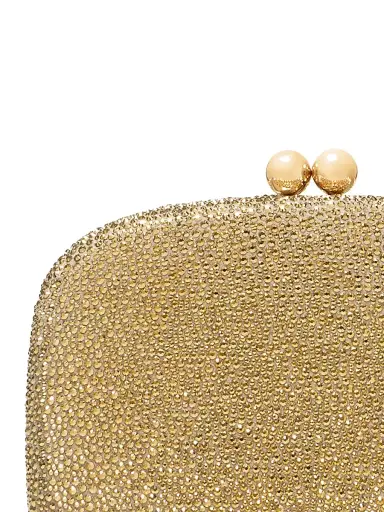 Carolina Herrera Women's Vega Crystal-Embellished Suede Clutch | Thumbnail 4 Carolina Herrera Women's Vega Crystal-Embellished Suede Clutch | Thumbnail 4