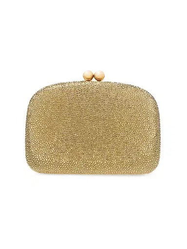 Carolina Herrera Women's Vega Crystal-Embellished Suede Clutch | Thumbnail 1 Carolina Herrera Women's Vega Crystal-Embellished Suede Clutch | Thumbnail 1