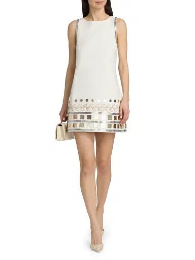 Cinq à Sept Women's Tabitha Embellished Cotton A-Line Minidress - Ivory - Size 6 | Thumbnail 2