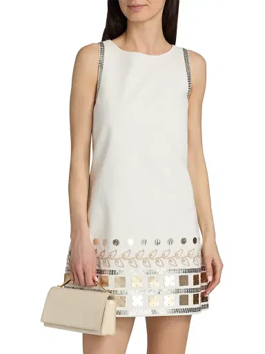 Cinq à Sept Women's Tabitha Embellished Cotton A-Line Minidress | Thumbnail 3