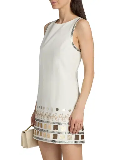 Cinq à Sept Women's Tabitha Embellished Cotton A-Line Minidress - Ivory - Size 6 | Thumbnail 4