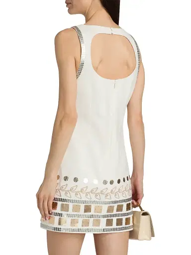 Cinq à Sept Women's Tabitha Embellished Cotton A-Line Minidress - Ivory - Size 6 | Thumbnail 5