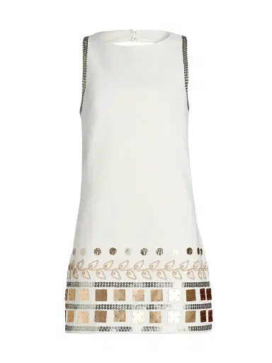 Cinq à Sept Women's Tabitha Embellished Cotton A-Line Minidress - Ivory - Size 6 | Thumbnail 1