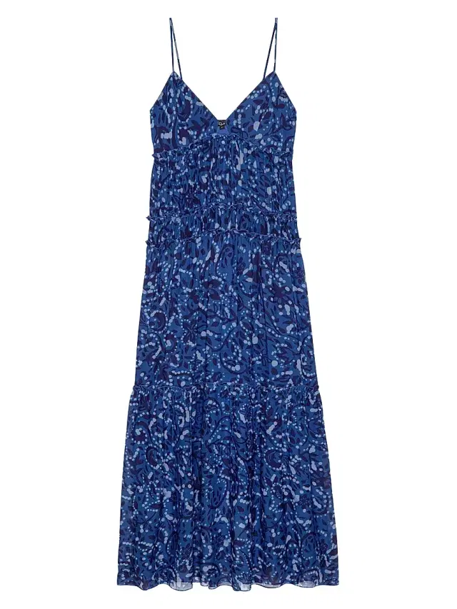 Women's Antonella Printed Ruffle Maxi Dress - Lisboa
