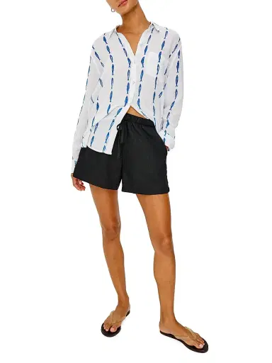 Rails Women's Charli Printed Linen-Blend Shirt - Sardines | Thumbnail 2 Rails Women's Charli Printed Linen-Blend Shirt - Sardines | Thumbnail 2