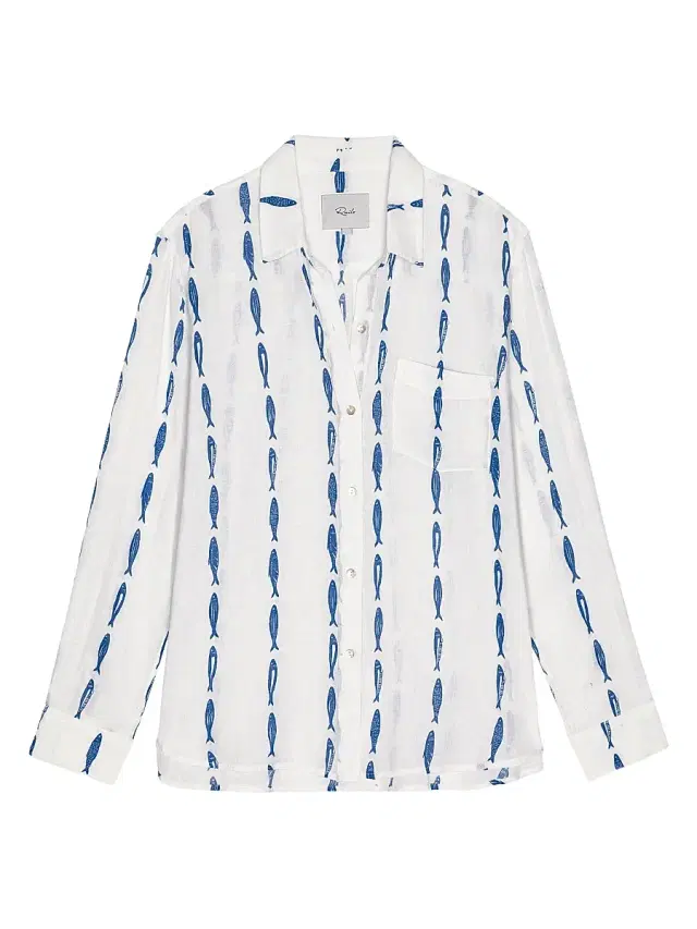 Rails Women's Charli Printed Linen-Blend Shirt - Sardines