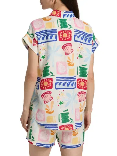 Rails Women's Farrah Printed Linen Short-Sleeve Shirt - Bahama | Thumbnail 5