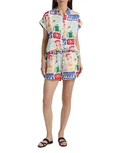 RAILS Women's Jenner Bahama Linen High-Rise Shorts - Bahama - Size XS | Thumbnail 2