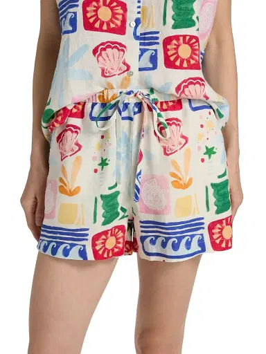 RAILS Women's Jenner Bahama Linen High-Rise Shorts - Bahama - Size XS | Thumbnail 3