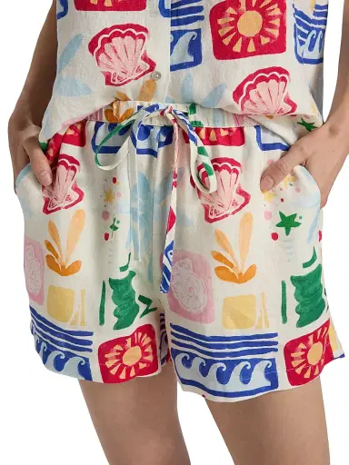 RAILS Women's Jenner Bahama Linen High-Rise Shorts - Bahama - Size XS | Thumbnail 6