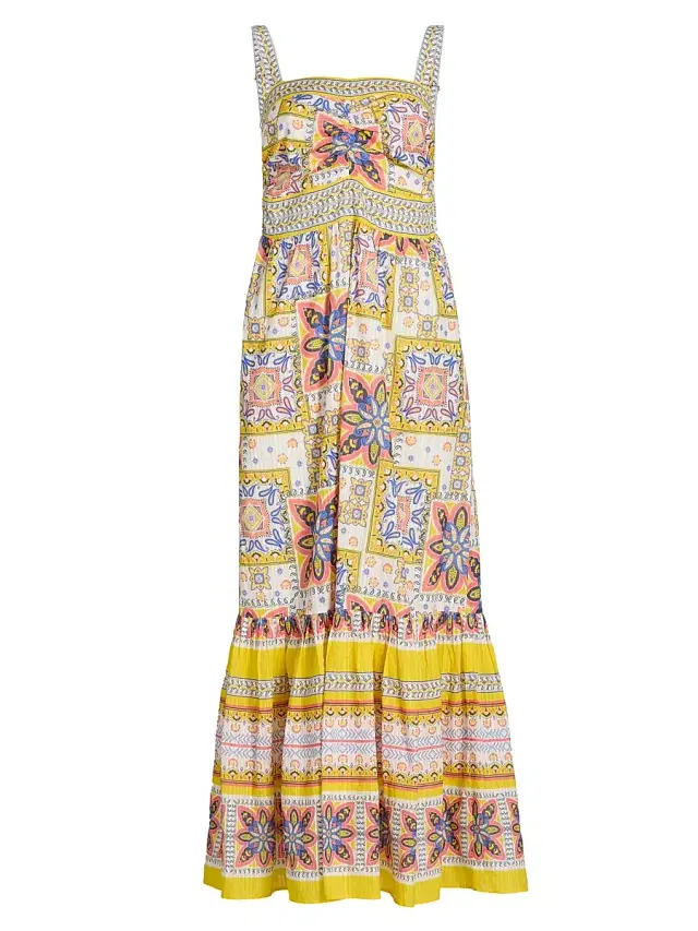 Ramy Brook Women's Alora Printed Cotton A-Line Maxi Dress - White Piazza