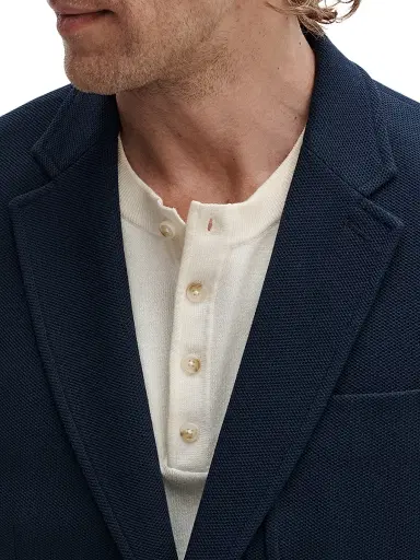 rag & bone Men's Skeleton Cotton Pique Blazer - Navy | Thumbnail 5 rag & bone Men's Skeleton Cotton Pique Blazer - Navy | Thumbnail 5