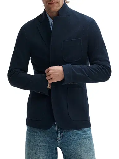 rag & bone Men's Skeleton Cotton Pique Blazer - Navy | Thumbnail 6 rag & bone Men's Skeleton Cotton Pique Blazer - Navy | Thumbnail 6