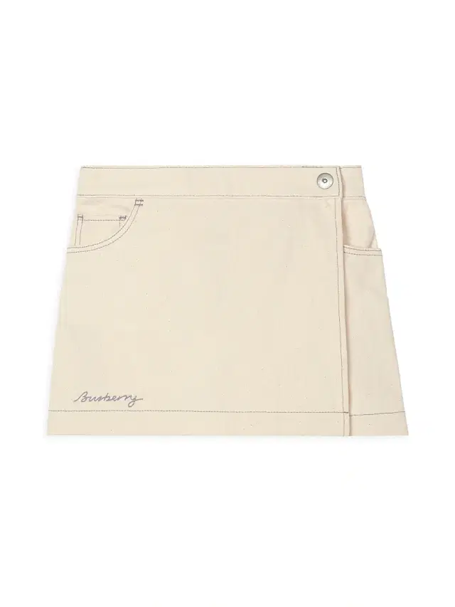Little Girl's & Girl's Denim Wrap Skort - Ecru