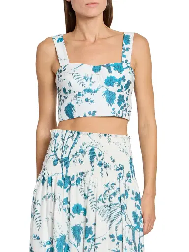 Erdem Women's Floral Cotton-Linen Bralette Top | Thumbnail 3