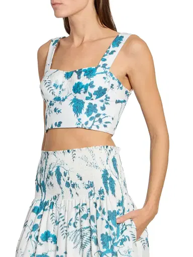 Erdem Women's Floral Cotton-Linen Bralette Top | Thumbnail 4