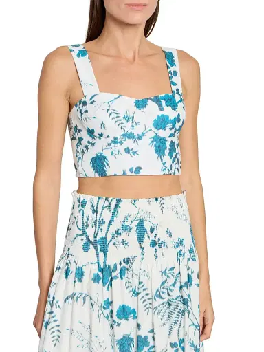 Erdem Women's Floral Cotton-Linen Bralette Top | Thumbnail 6