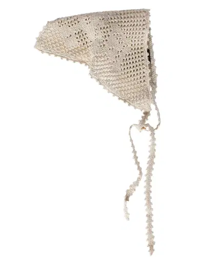 Miu Miu Women's Crochet Cotton Triangle Scarf | Thumbnail 1 Miu Miu Women's Crochet Cotton Triangle Scarf | Thumbnail 1