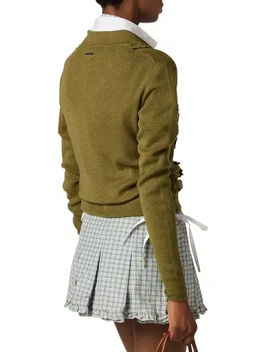 Miu Miu Women's Cashmere and Silk Cardigan - Green - Size 6 | Thumbnail 3 Miu Miu Women's Cashmere and Silk Cardigan - Green - Size 6 | Thumbnail 3