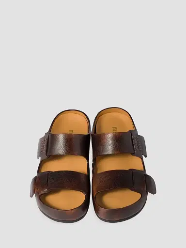 Miu Miu Women's Bleached Leather Sandals - Brown - Size 10 | Thumbnail 2