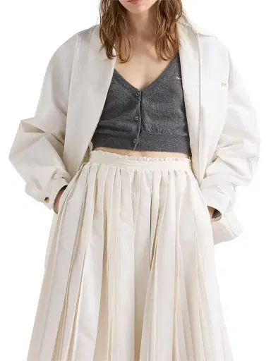 Prada Women's Cropped Cashmere Cardigan - Grey - Size 10 | Thumbnail 2