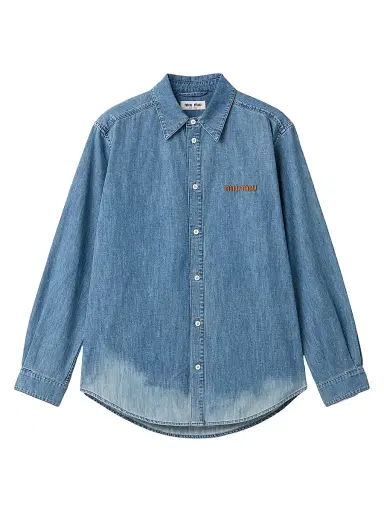 Miu Miu Women's Chambray Shirt - Blue - Size 8 | Thumbnail 1